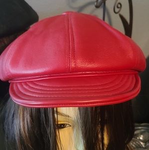 Vintage United Hatters Newsboy Leather Cap